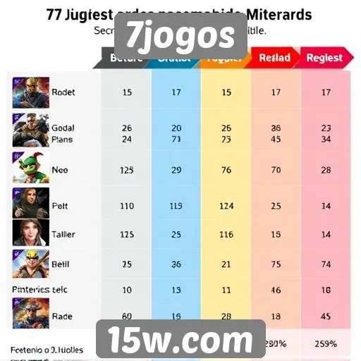 Comparativo de desempenho entre jogos populares do 7jogos